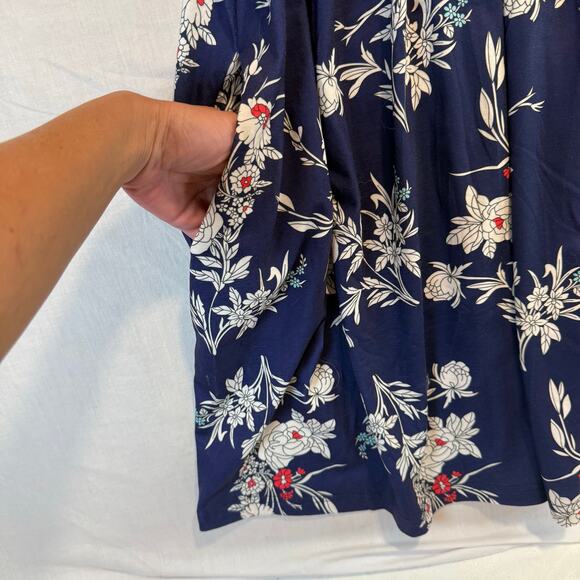 HOTOUCH Floral Casual Dress Pockets Pleated Sundresses V Neck Sleeveless Large - Picture 7 of 8